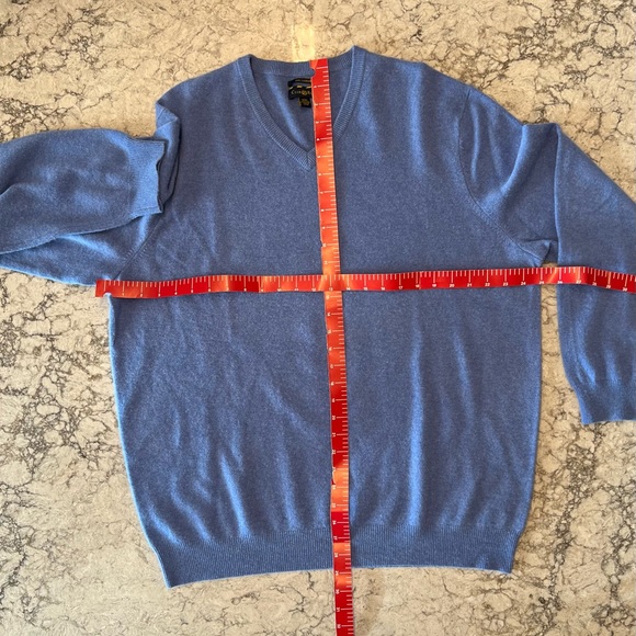 Club Room 100% Cashmere Men’s V-Neck Sweater - XXL Navy Heather Blue Tone - Picture 4 of 9